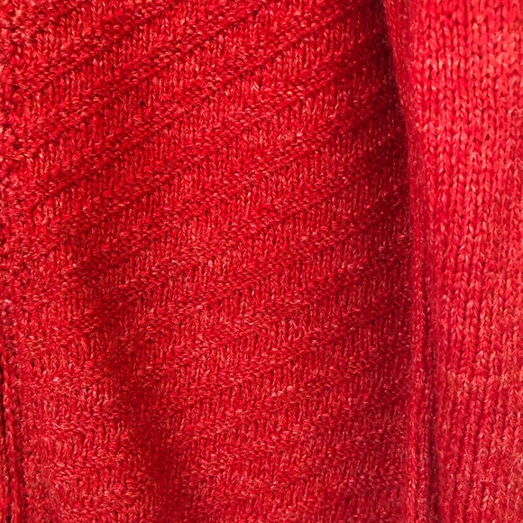 Vintage handmade red wool zipper cardigan - Picture 6 of 8